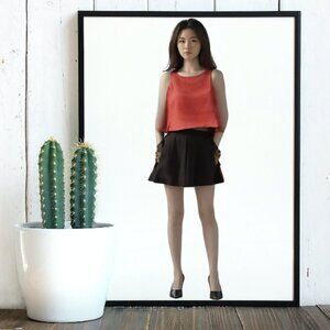 4 Our Dreamers Sienna Color Back Button  Accent  Top, Size Medium